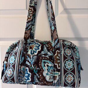 Vera Bradley Java Blue Small Zip-Top Duffle Tote- Retired